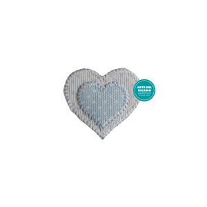 Iron-On Patch - Light Blue Hearts